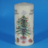 Merry Christmas Pillar Candle
