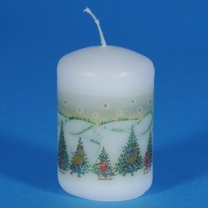 Traditional Christmas Mini Pillar Candle