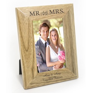 Oak Mr. and Mrs. Photograph Frame
