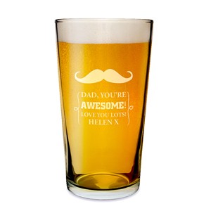 Moustache Pint Glass