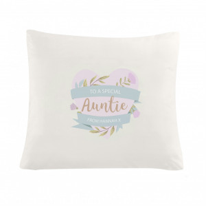 Personalised Floral Heart Cream Cushion Cover